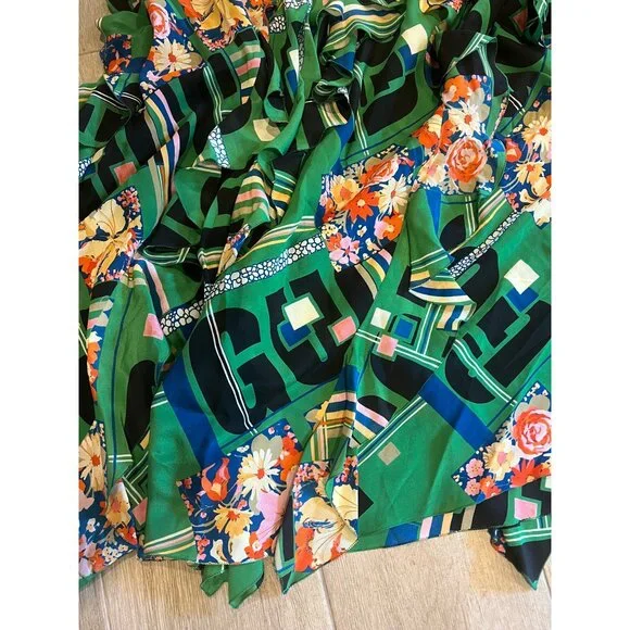 GUCCI Green Floral Check-Print Ruffled Silk-Crepe Gown dress size IT 42/ US 6 NE - www.rajagirimanappuram.com GUCCI Green Floral Check-Print Ruffled Silk-Crepe Gown dress size IT 42/ US 6 NE - www.rajagirimanappuram.com